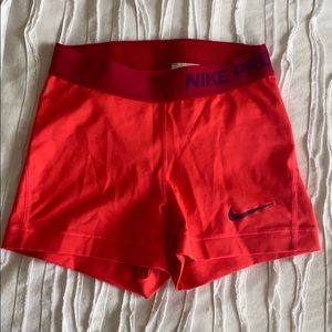 Bright Nike Pro Spandex Shorts!